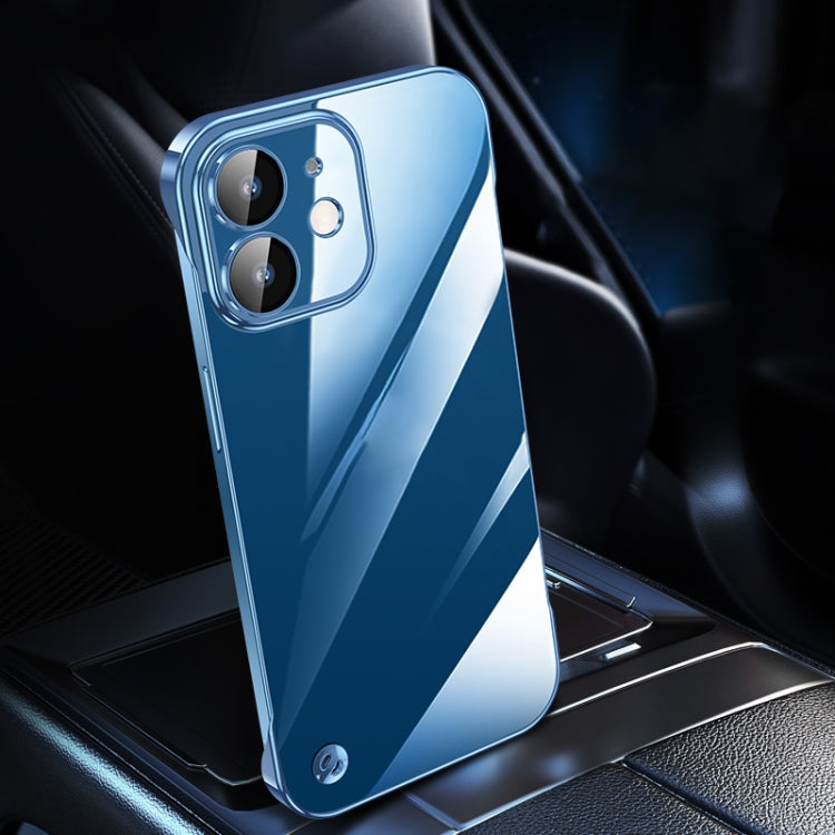 For iPhone 12 Electroplating Frameless Clear PC Phone Case(Sierra Blue)
