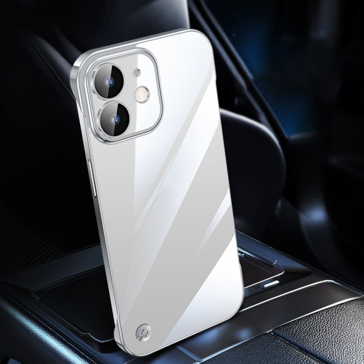 For iPhone 12 Electroplating Frameless Clear PC Phone Case(Silver)