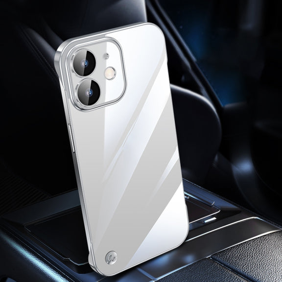 For iPhone 12 Electroplating Frameless Clear PC Phone Case(Silver)