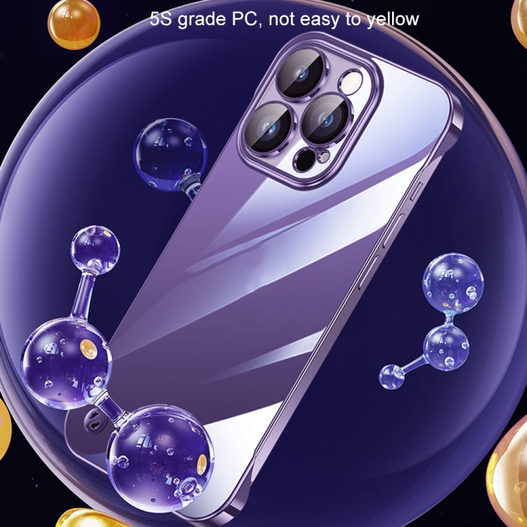 For iPhone 12 Electroplating Frameless Clear PC Phone Case(Pink)