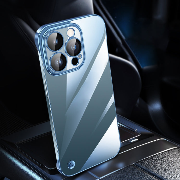 For iPhone 12 Pro Electroplating Frameless Clear PC Phone Case(Sierra Blue)
