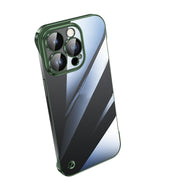 For iPhone 12 Pro Max Electroplating Frameless Clear PC Phone Case(Green)