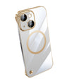 For iPhone 14 Electroplating Frameless Magsafe Magnetic PC Phone Case(Gold) - iPhone 14 Cases by PMC TechLife | Online Shopping South Africa | PMC TechLife | Buy Now Pay Later Mobicred