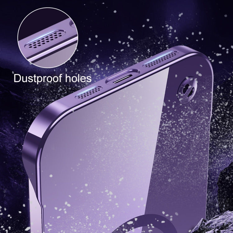 For iPhone 12 Pro Max Electroplating Frameless Magsafe Magnetic PC Phone Case(Green)