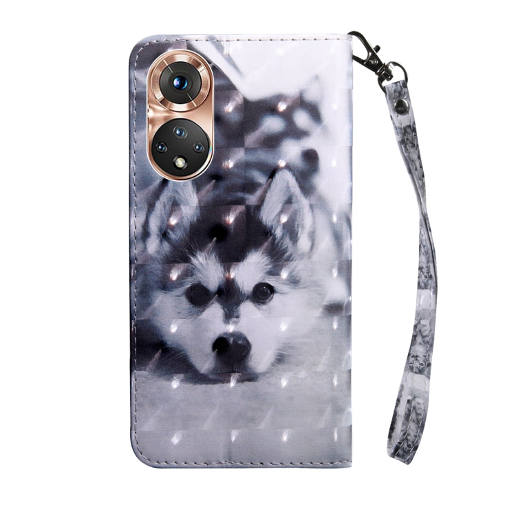 For Honor 50 3D Painted Leather Phone Case(Husky)