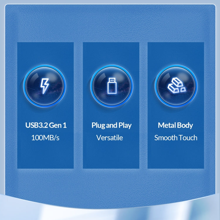 ORICO 128GB Type-C USB3.2 Gen1 USB Flash Drive, Read 260MB/s, Write 50MB/s (Silver)