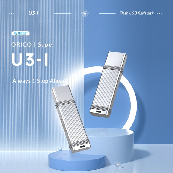 ORICO 256GB Type-C USB3.2 Gen1 USB Flash Drive, Read 260MB/s, Write 50MB/s (Silver)