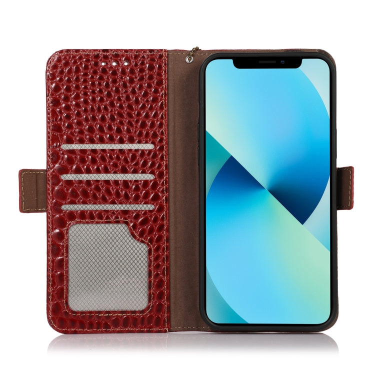 For Honor X8 5G Crocodile Top Layer Cowhide Leather Phone Case(Red)