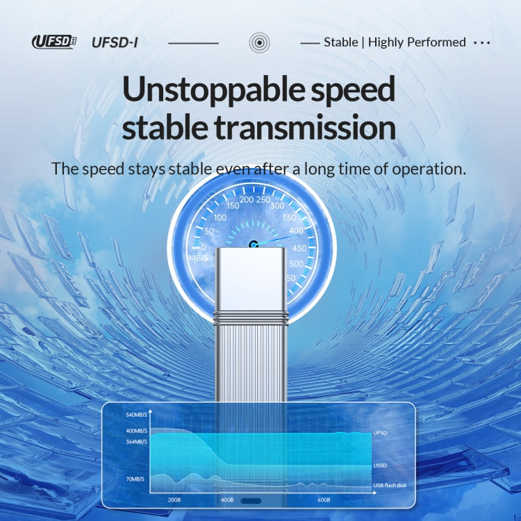 ORICO USB Solid State Flash Drive, Read: 520MB/s, Write: 450MB/s, Memory:256GB, Port:USB-A(Silver)