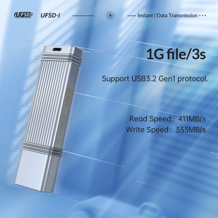 ORICO USB Solid State Flash Drive, Read: 520MB/s, Write: 450MB/s, Memory:1TB, Port:USB-A(Silver)