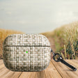 For AirPods Pro Weave Texture PU Shockproof Earphone Protective Case with Hook(Grey Green) - For AirPods Pro by PMC Jewellery | Online Shopping South Africa | PMC Jewellery | Buy Now Pay Later Mobicred