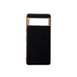 For Google Pixel 6 Nano Electroplating Cross Texture Genuine Leather Phone Case(Black) - Google Cases by PMC TechLife | Online Shopping South Africa | PMC TechLife | Buy Now Pay Later Mobicred