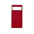 For Google Pixel 7 5G Nano Electroplating Cross Texture Genuine Leather Phone Case(Red) - Google Cases by PMC TechLife | Online Shopping South Africa | PMC TechLife | Buy Now Pay Later Mobicred