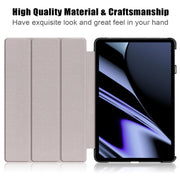 For OPPO Pad 11 inch 3-folding Magnetic Buckle Coloured Drawing Leather Tablet Case(Lazy Cat)