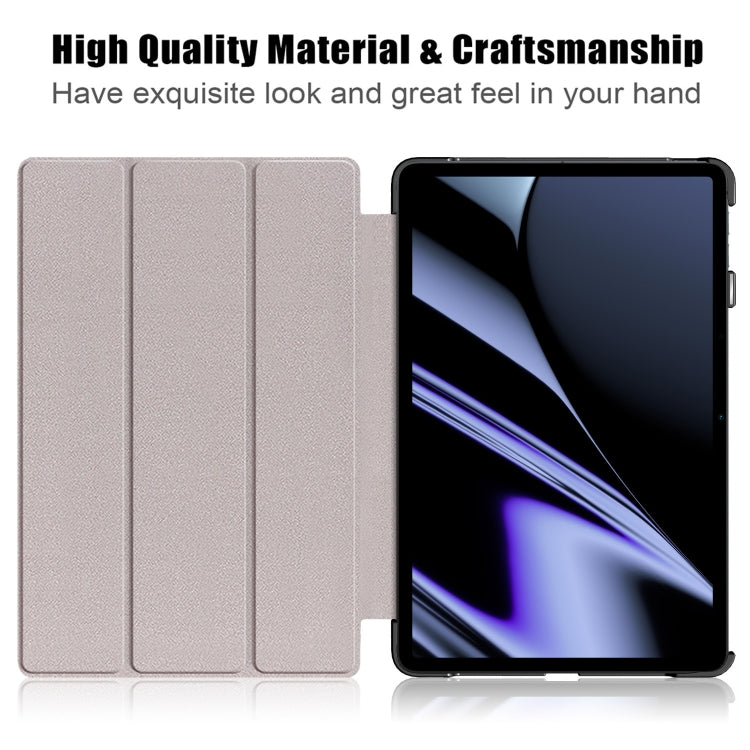 For OPPO Pad 11 inch 3-folding Magnetic Buckle Coloured Drawing Leather Tablet Case(Milky Way)