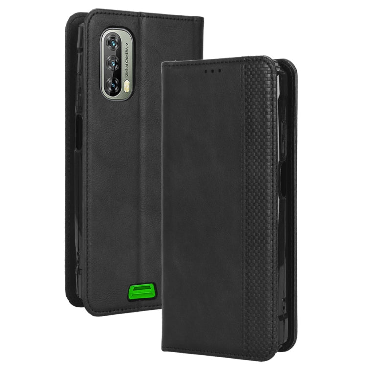 For Blackview BV7100 Magnetic Buckle Retro Texture Leather Phone Case(Black)