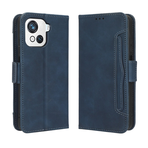 For Blackview OSCAL C80 Skin Feel Calf Texture Card Slots Leather Phone Case(Blue)