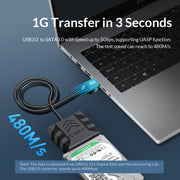 ORICO UTS1 Type-C / USB-C USB 3.0 2.5-inch SATA HDD Adapter with Silicone Case, Cable Length:0.3m