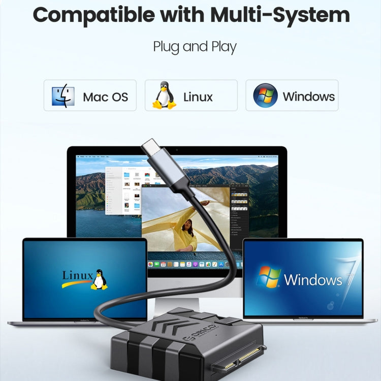 ORICO UTS1 Type-C / USB-C USB 3.0 2.5-inch SATA HDD Adapter with Silicone Case, Cable Length:1m