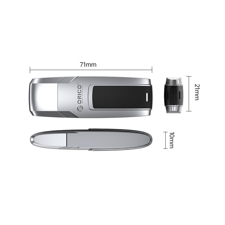 ORICO USB Flash Drive, Read: 100MB/s, Write: 50MB/s, Memory:128GB, Port:USB-A(Silver)