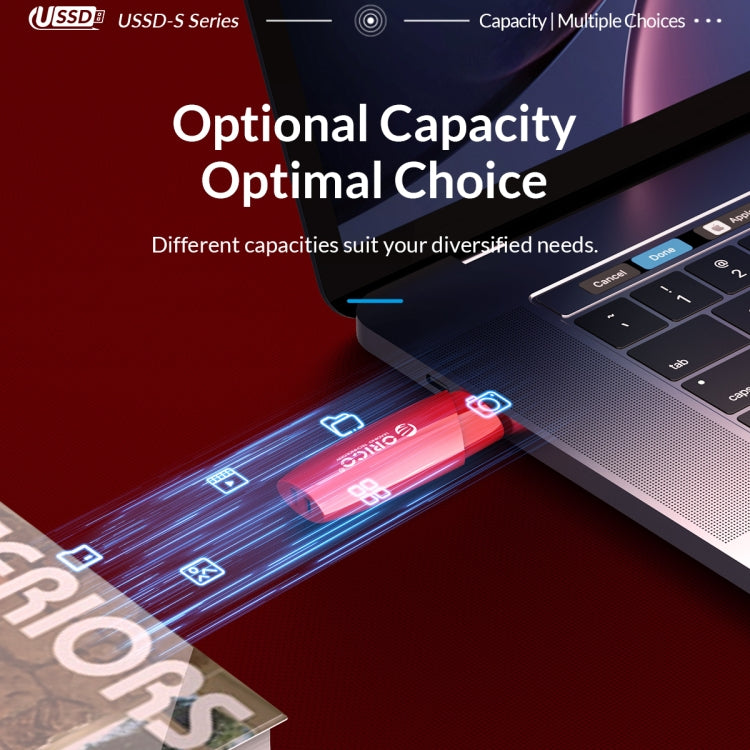 ORICO USB Solid State Flash Drive, Read: 520MB/s, Write: 450MB/s, Memory:256GB, Port:USB-A(Red)