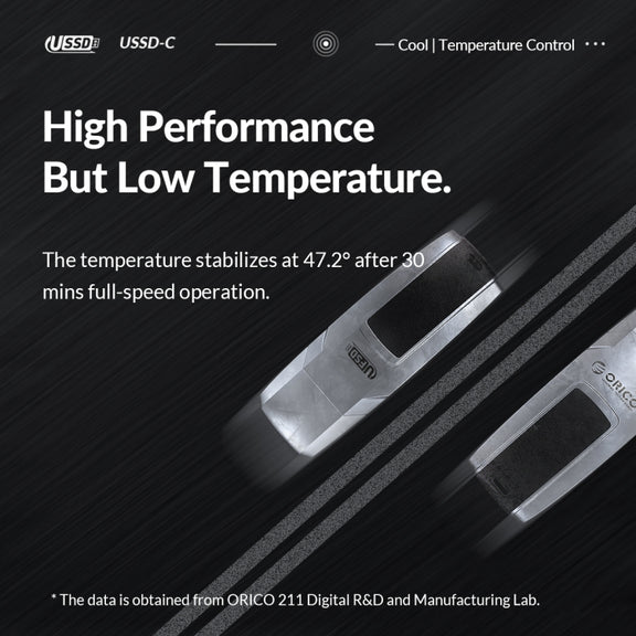 ORICO USB Solid State Flash Drive, Read: 520MB/s, Write: 450MB/s, Memory:128GB, Port:USB-A(Silver)