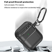 For AirPods 1 / 2 Carbon Fiber Texture Anti-fall Earphone Protective Case(Green)