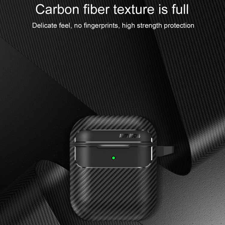 For AirPods 1 / 2 Carbon Fiber Texture Anti-fall Earphone Protective Case(Green)