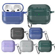 For AirPods 3 Carbon Fiber Texture Anti-fall Earphone Protective Case(Grey)