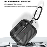 For AirPods 3 Carbon Fiber Texture Anti-fall Earphone Protective Case(Grey)