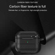 For AirPods 3 Carbon Fiber Texture Anti-fall Earphone Protective Case(Blue)