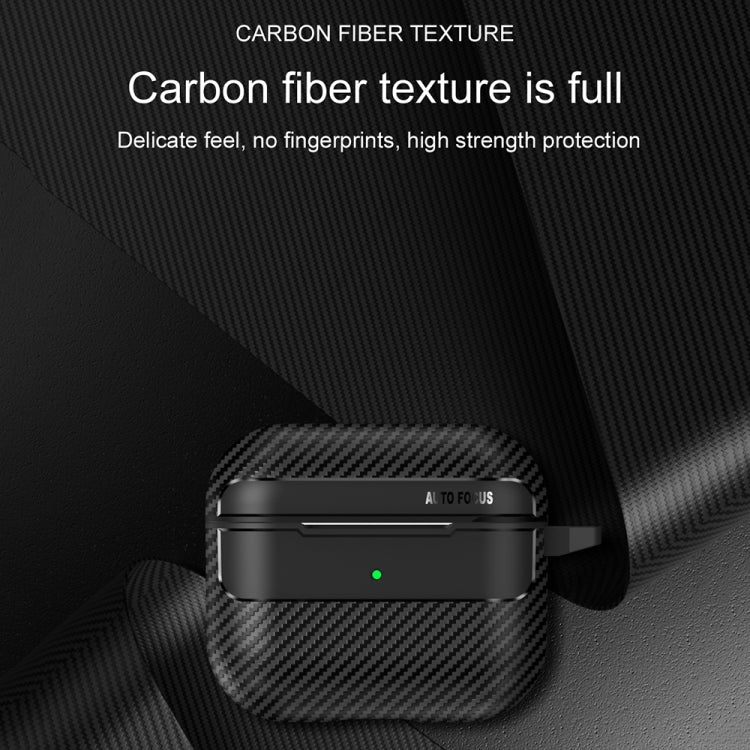 For AirPods 3 Carbon Fiber Texture Anti-fall Earphone Protective Case(Blue)