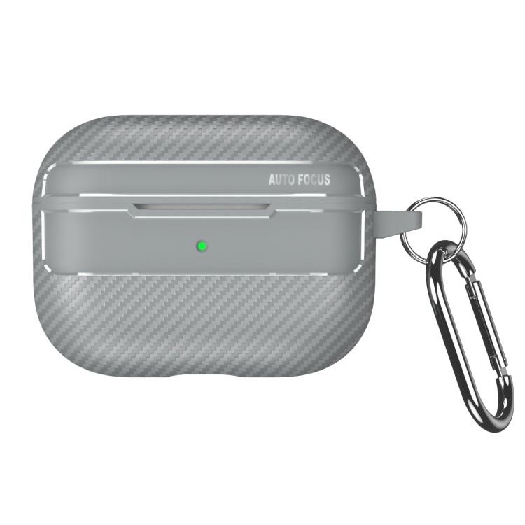 For AirPods Pro Carbon Fiber Texture Anti-fall Earphone Protective Case(Grey)