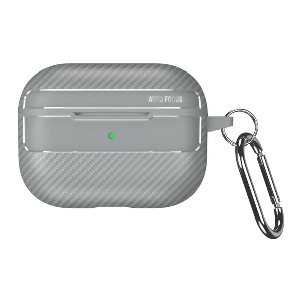 For AirPods Pro Carbon Fiber Texture Anti-fall Earphone Protective Case(Grey)