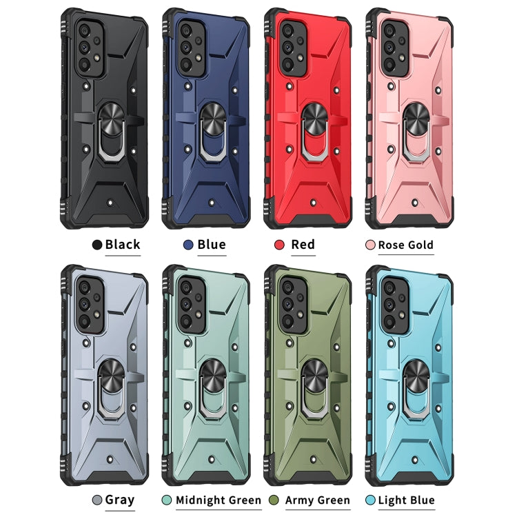 For Samsung Galaxy A73 5G Ring Holder Phone Case(Light Blue)