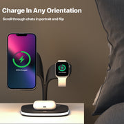 YM-UD22 15W 5 in 1 Magnetic Wireless Charger with Stand Function(Black)
