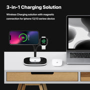 YM-UD22 15W 5 in 1 Magnetic Wireless Charger with Stand Function(Black)