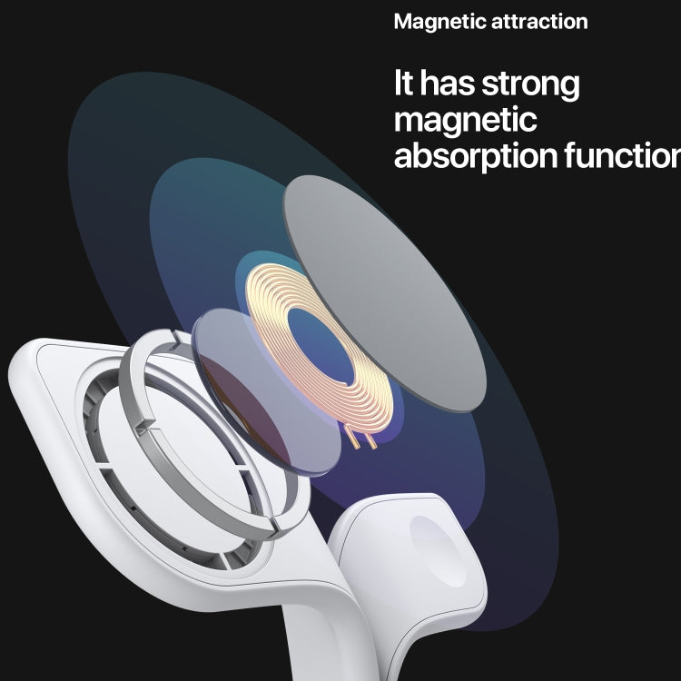 YM-UD22 15W 5 in 1 Magnetic Wireless Charger with Stand Function(White)