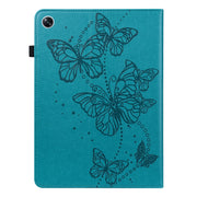 For OPPO Pad Air 2022 Embossed Butterfly Pattern Leather Tablet Case(Blue)