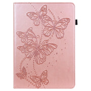 For OPPO Pad Air 2022 Embossed Butterfly Pattern Leather Tablet Case(Pink)