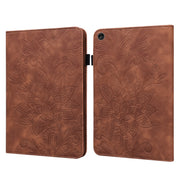 For Lenovo Tab M10 3rd Gen Lace Flower Embossing Pattern Leather Tablet Case(Brown)