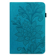 For OPPO Pad Air 2022 Lace Flower Embossing Pattern Leather Tablet Case(Blue)