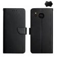 For Sharp Aquos Sense7 SH-V48 Genuine Leather Fingerprint-proof Flip Phone Case(Black) - More Brand by PMC TechLife | Online Shopping South Africa | PMC TechLife | Buy Now Pay Later Mobicred