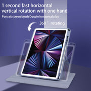 For Huawei MatePad 10.4 Acrylic 360 Degree Rotation Holder Tablet Leather Case(Black)
