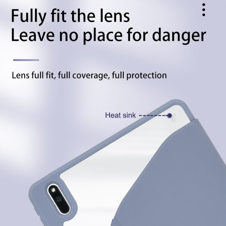 For Huawei MatePad 10.4 Acrylic 360 Degree Rotation Holder Tablet Leather Case(Purple)