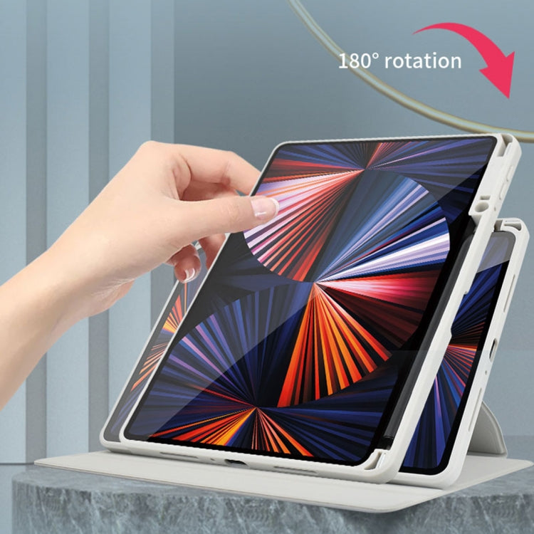 For OPPO Pad 11 2022 Acrylic 360 Degree Rotation Holder Tablet Leather Case(White Ice)