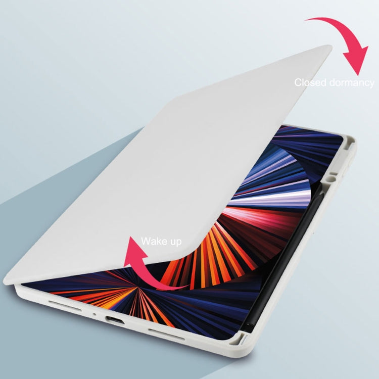 For OPPO Pad 11 2022 Acrylic 360 Degree Rotation Holder Tablet Leather Case(White Ice)