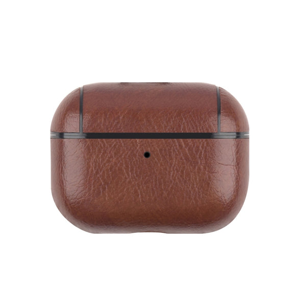 For AirPods Pro 2 Wireless Earphone Leather Shockproof Protective Case(Dark Brown)