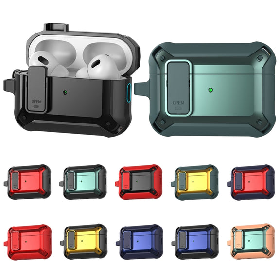 For AirPods Pro 2 Bumblebee Wireless Earphones Silicone Case with Switch & Lanyard Hole(Black Green)