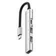 USB-C / Type-C to 3.5mm + 2USB + Type-C HUB Docking Station(Silver) - USB HUB by PMC TechLife | Online Shopping South Africa | PMC TechLife | Buy Now Pay Later Mobicred